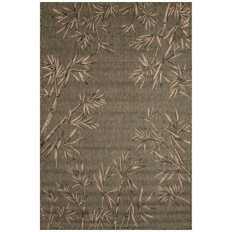 Liora Manne Carmel Bamboo Border Indoor/Outdoor Rug Green 4'10" x 7'6"