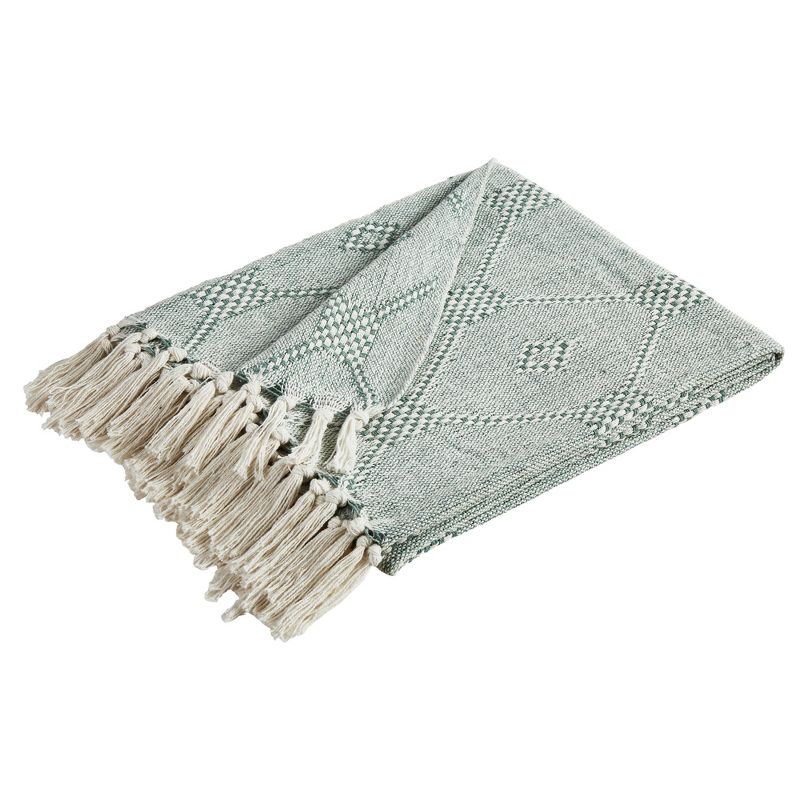 Modern Threads 2 Pack 100% Cotton, 50 x 60 Throw, Chester, Eucalyptus