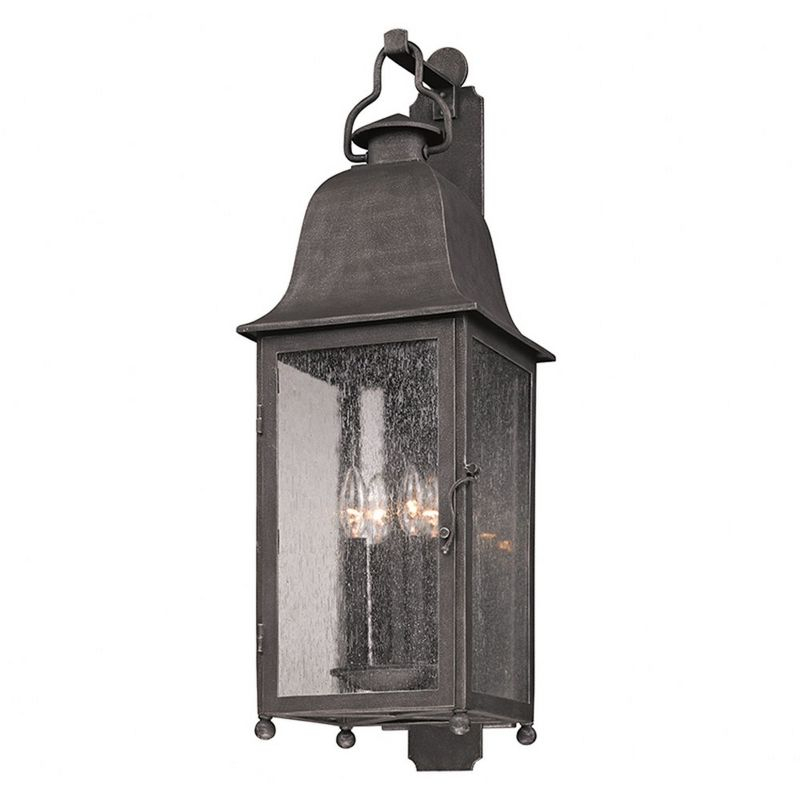 Troy Lighting Larchmont 4 - Light Wall Light in  Aged Pewter Clear Seeded Shade