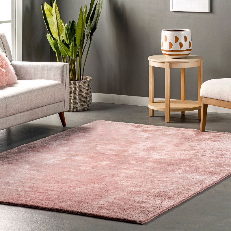 nuLOOM 3' x 5' Cozy Plush SuperiorWash Area Rug, Machine Washable, Non-Slip, Soft Fluffy Shag Carpet for Living Room Bedroom Nursery, Loni Pink