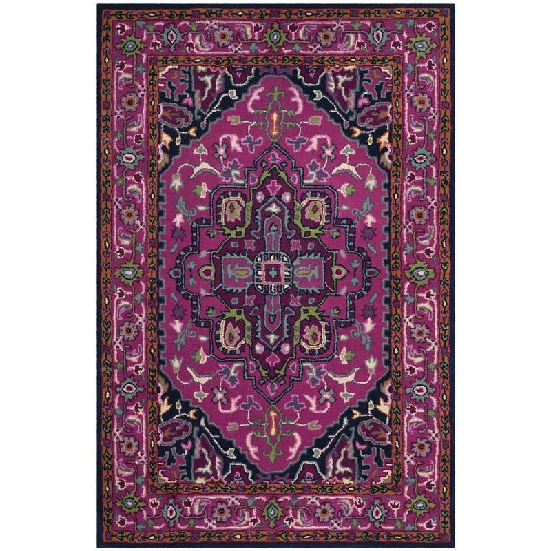 Bellagio BLG541 Hand Tufted Accent Rug - Pink/Navy - 3'x5' - Safavieh.