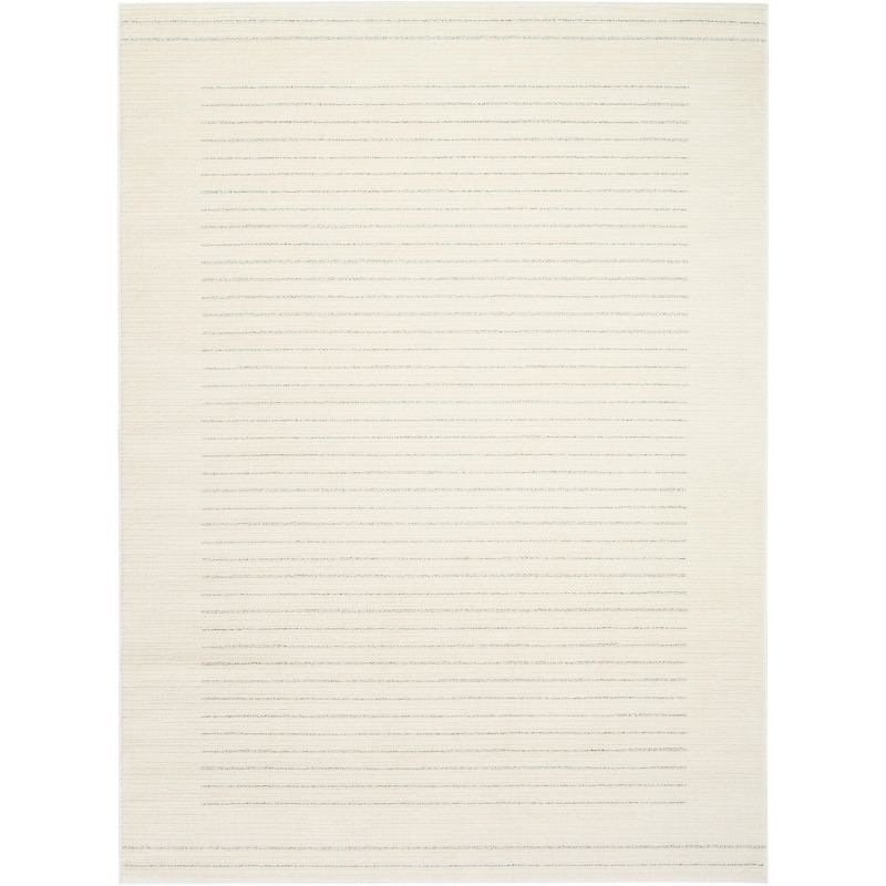 Nourison Hues Scandinavian Stripe Indoor Area Rug Ivory Grey 5'3" x 7'3"