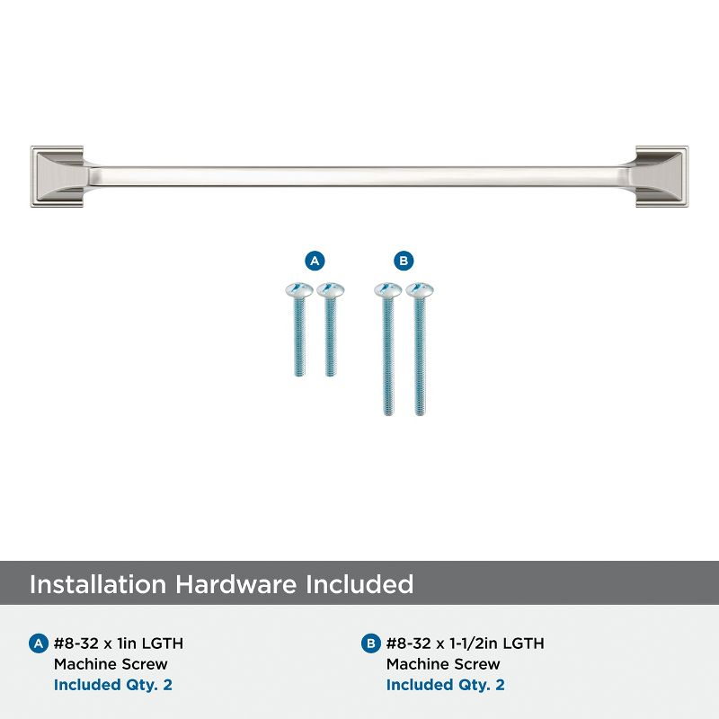 Amerock Exceed 10-1/16 inch (256mm) Center-to-Center Satin Nickel Cabinet Pull