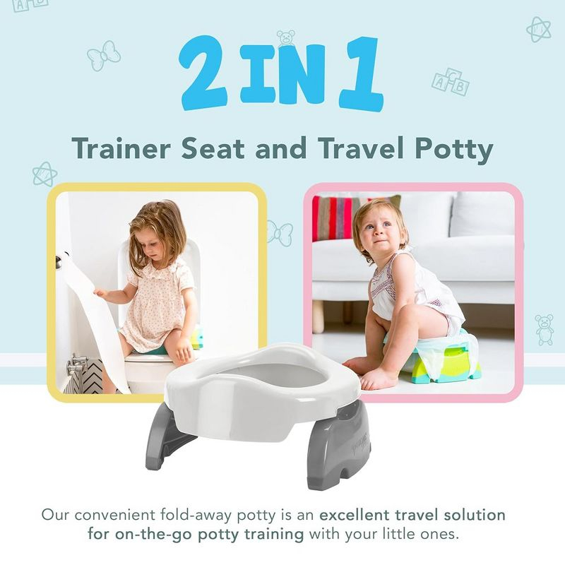 Kalencom Potette Plus 2-in-1 Portable Potty Trainer Seat - Gray