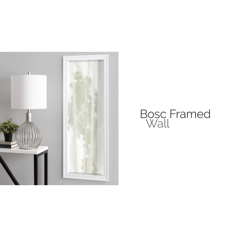 21.5" x 27.5" Bosc Rectangle Wall Mirror White - DesignOvation: Polystyrene Frame, No Assembly Required