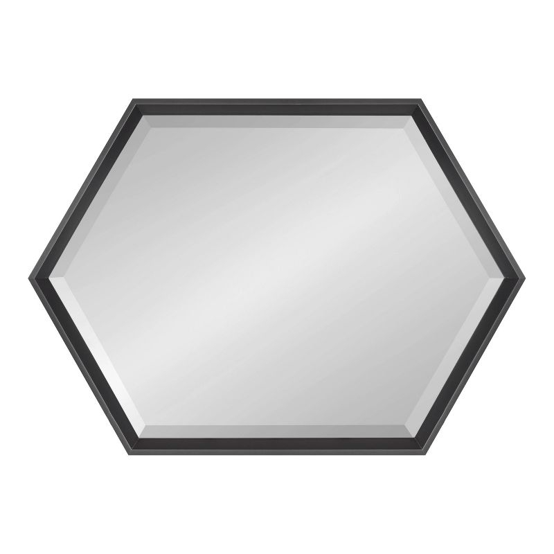 22" x 31" Calder Hexagon Wall Mirror Black - Kate & Laurel All Things Decor: Modern Beveled Edge, No Assembly Required, Wall Mount