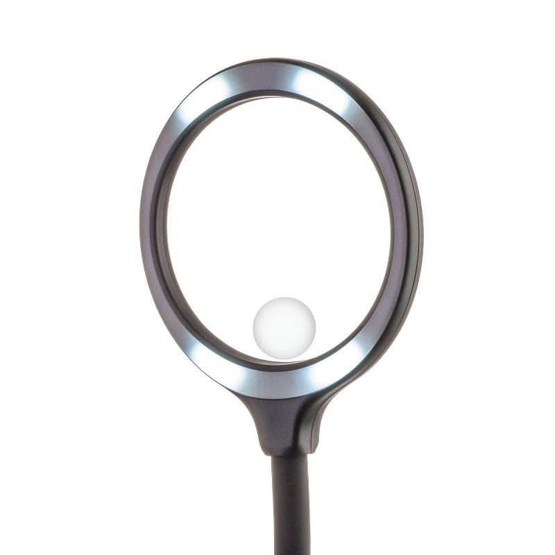 CARSON® DeskBrite™ 300 2x Aspheric COB LED Desk Top Magnifier with 5x Spot Lens in Black