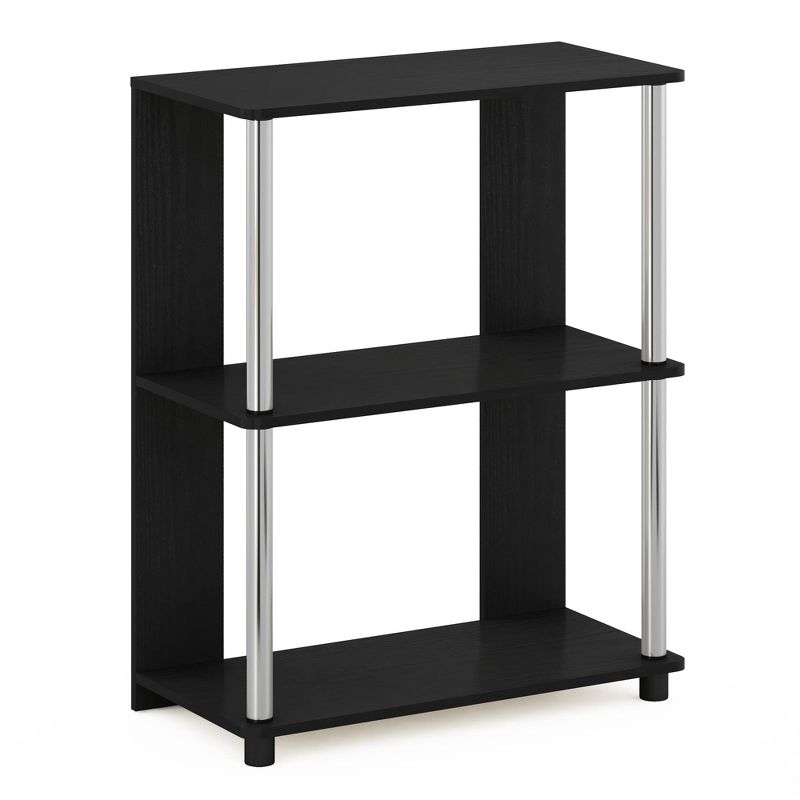 Furinno Simple Design 3-Tier Decorative Bookshelf Industrial Open Bookcase Display Shelf Storage Rack,Americano