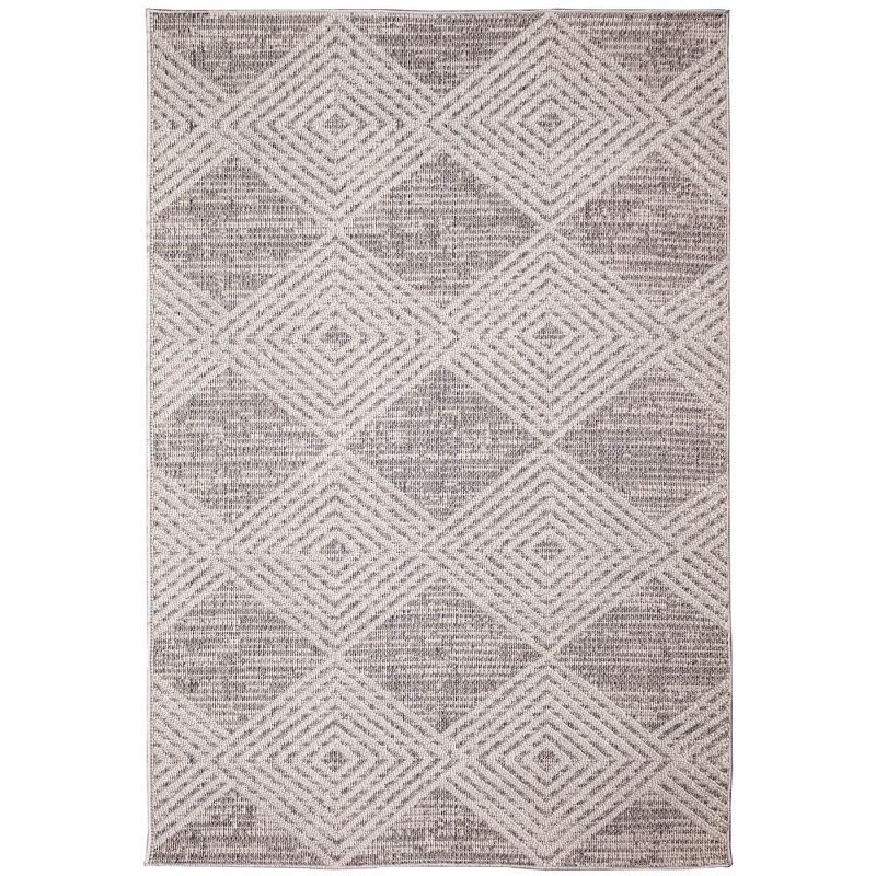 Liora Manne Dunes Modern Diamond Indoor/Outdoor Rug Silver 5'3" x 7'3"