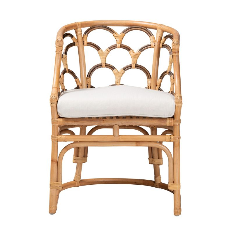 bali & pari Aster Modern Bohemian Natural Brown Rattan Armchair