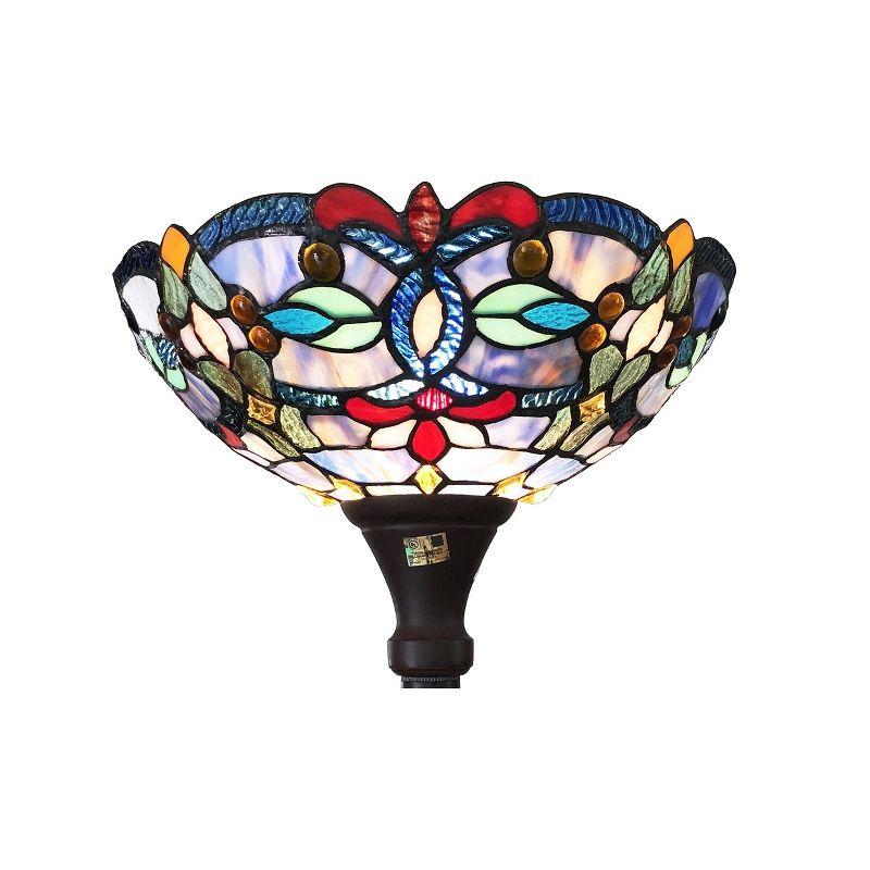 Chloe Lighting Vivian Tiffany-Style Victorian Stained Glass Torchiere Floor Lamp 69" Height