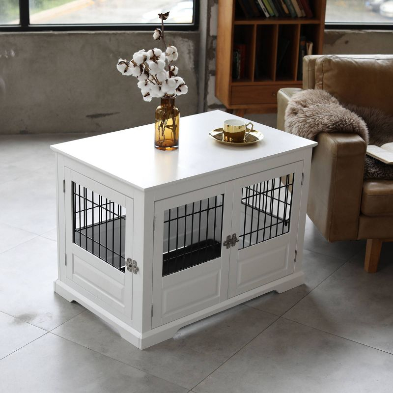 Merry Products Fairview Triple Door Crate Dog Bed - L - White