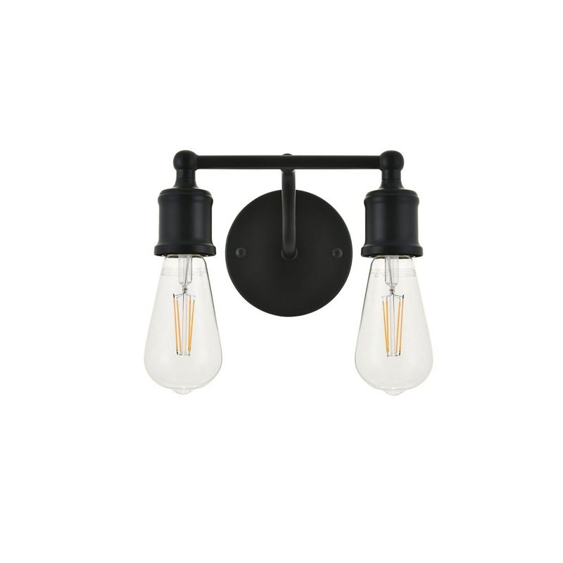 Elegant Lighting Serif 2 light black Wall Sconce