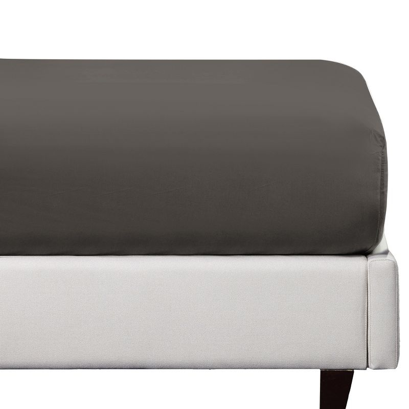 Soft, Crisp and Breathable Fitted Sheet Only, Organic Cotton Fitted Sheet| Fully Elasticized with Deep Pockets by California Design Den - Gray, Full