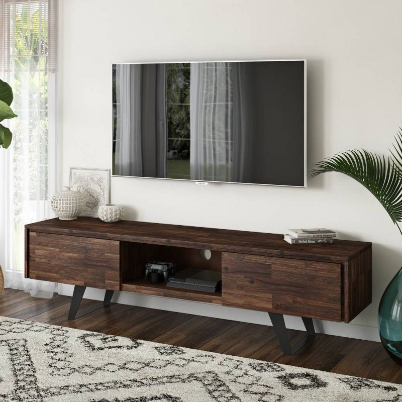Mitchell TV Stand for TVs up to 80" Distressed Charcoal Brown - WyndenHall
