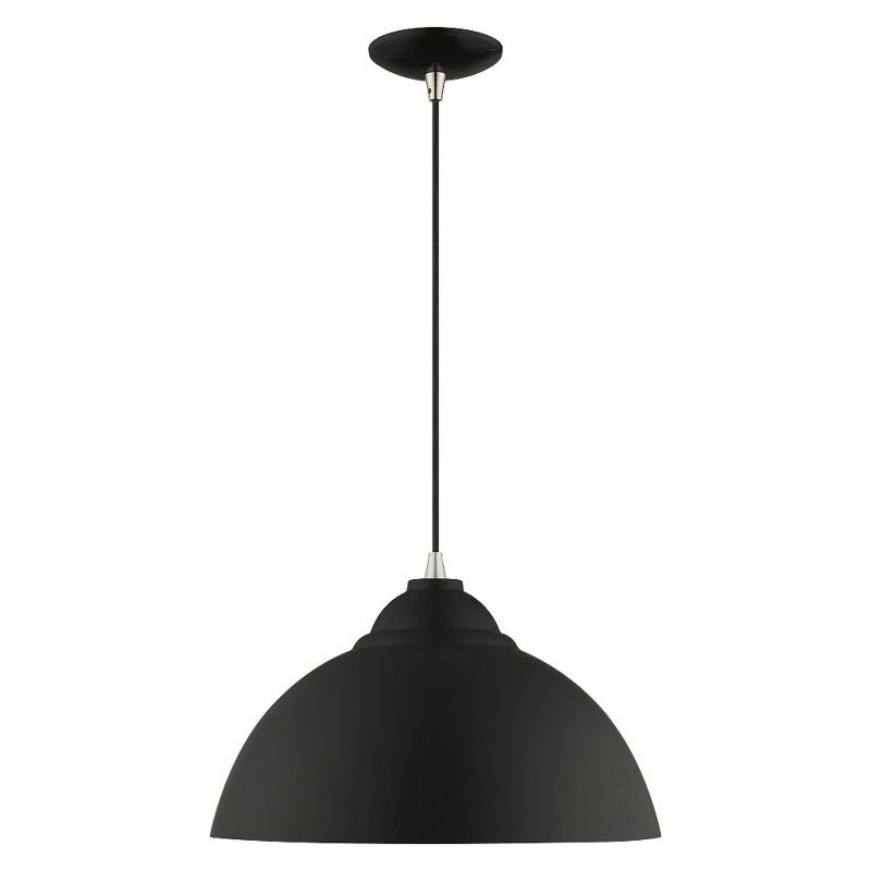 Livex Lighting Metal Shade 1 - Light Chandelier in  Black