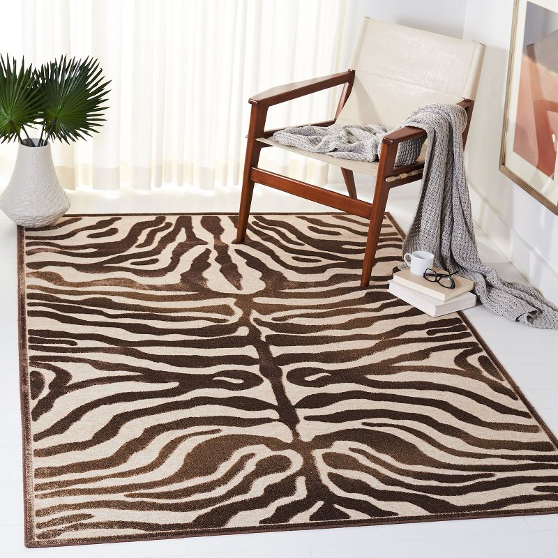 Paradise PAR83 Power Loomed Area Rug - Creme/Brown - 5'3"x7'6" - Safavieh.