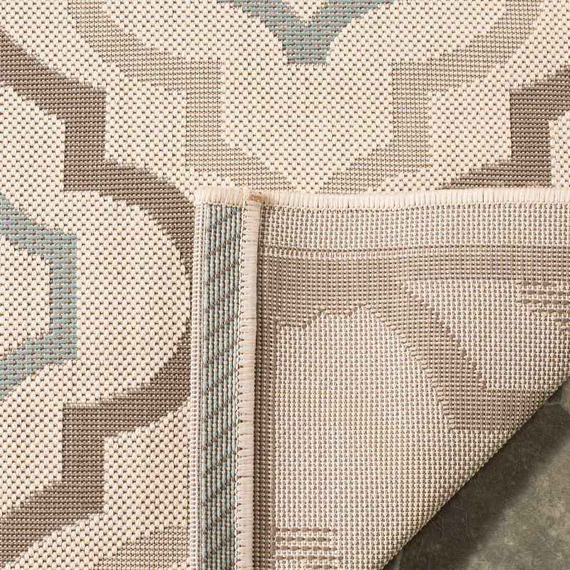Courtyard CY7938 Power Loomed Indoor and Outdoor Area Rug - Beige/Dark Beig - 9'x12' - Safavieh