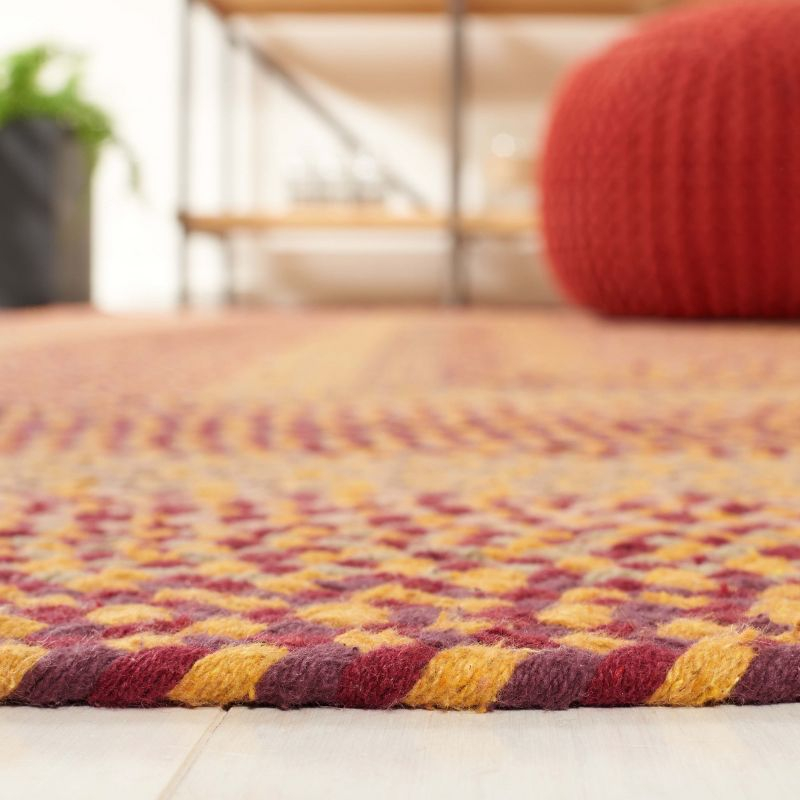 Braided BRD651 Flat Weave Indoor Accent Rug - Yellow/Red - 3'x5' Oval - Safavieh