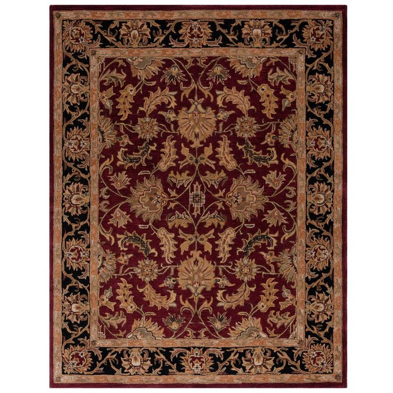 Heritage HG628 Hand Tufted Area Rug - Red/Black - 7'6"x9'6" - Safavieh.