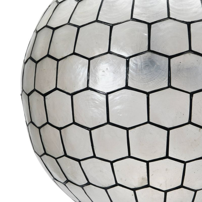 Storied Home 20"x19" Capiz Honeycomb Globe Pendant Light: ETL Listed, UL Certified, Metal Body