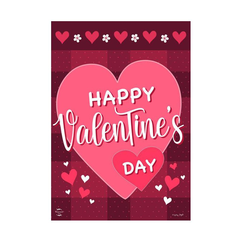 Happy Valentine's Day Double Sided House Flag 40" x 28" Briarwood Lane