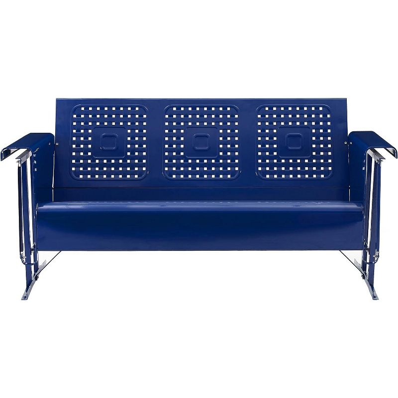 Bates Outdoor Metal Sofa Glider - Navy - Crosley: 3-Person Seating, UV-Resistant, Steel Frame Patio Sofas