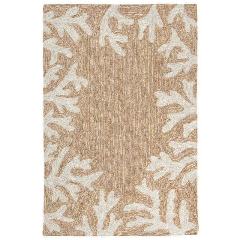 Liora Manne Capri Coral Border Indoor/Outdoor Rug Neutral 2'6" x 4'