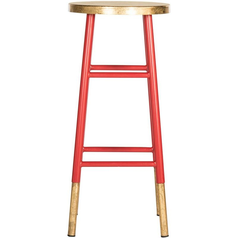 Emery Dipped Gold Leaf Bar Stool - FOX3230 - Red/Gold - Safavieh Couture