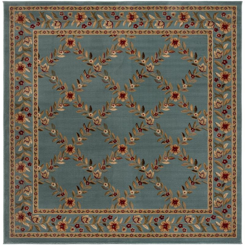 Lyndhurst LNH557 Power Loomed Area Rug - Blue/Blue - 6'7"x6'7" - Safavieh