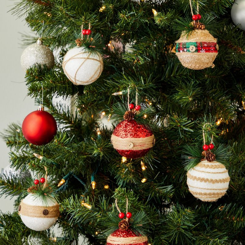 Juvale Rustic Christmas Tree Ornaments, Farmhouse Holiday Decorations, Assorted Designs, 3 x 5.4 In