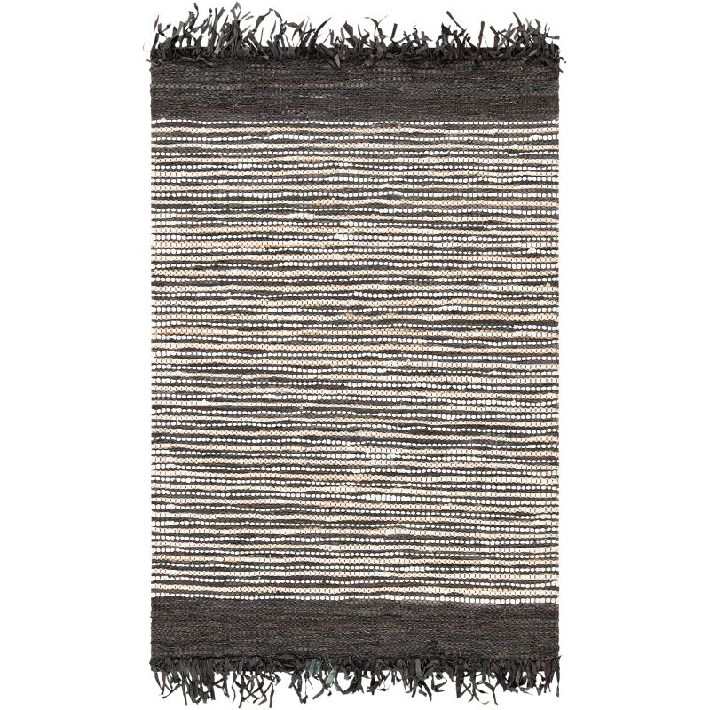 Vintage Leather VTL373 Hand Woven Accent Rug - Dark Brown/Multi - 3'x5' - Safavieh.