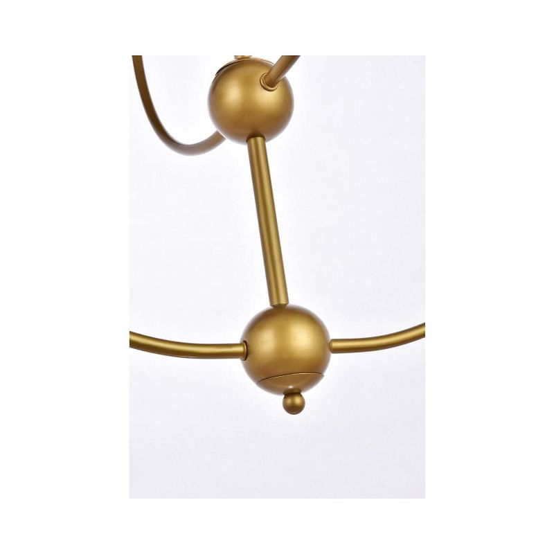 Elegant Lighting Lennon 31.5 inch pendant in brass with clear shade