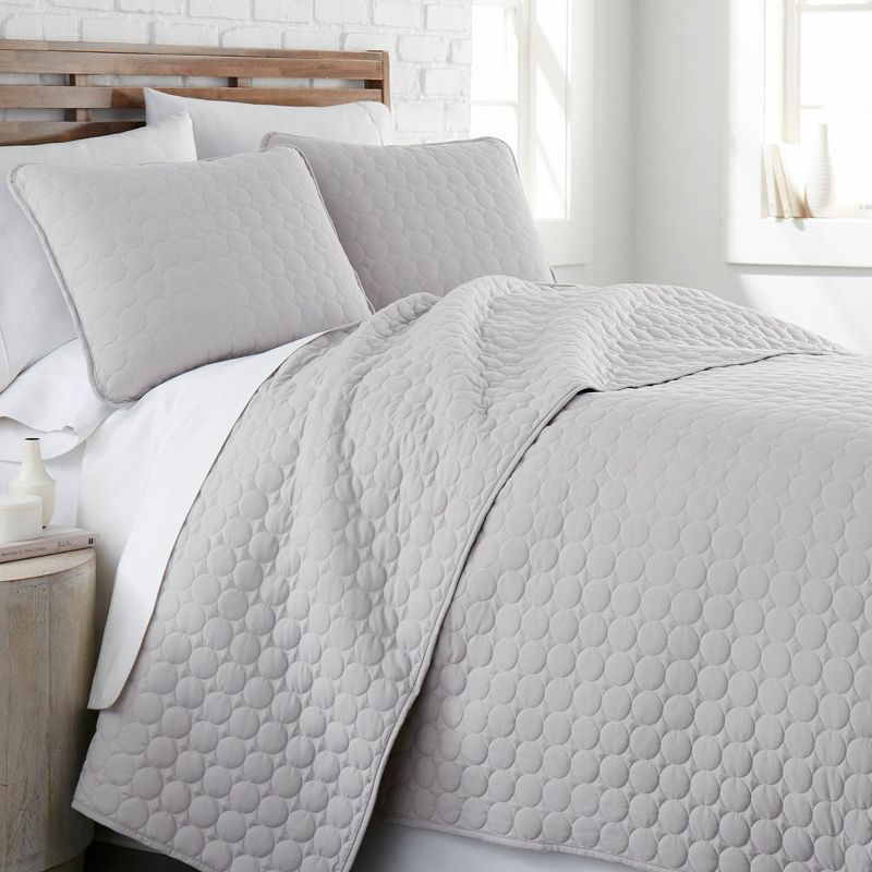 Southshore Fine Living Inc Oversized Lightweight Classic 2-Piece Quilt Set Light Grey Twin/Twin XL