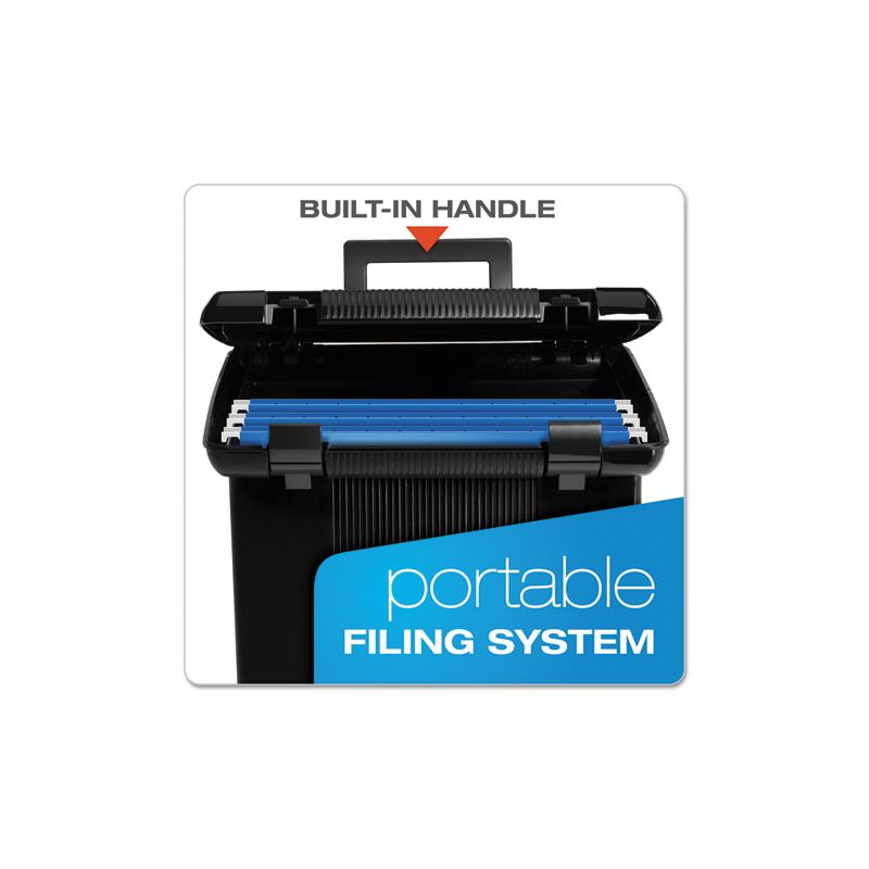 Pendaflex Portable File Boxes, Letter Files, 13.88" x 14" x 11.13", Black