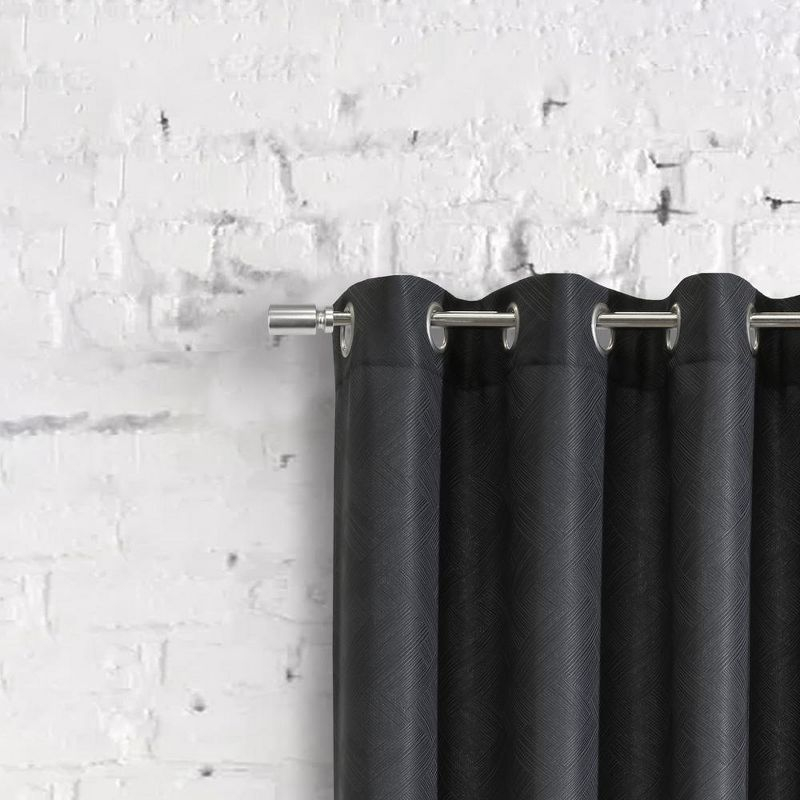 Habitat Abstract Light Filtering Exclusive Geometric Jacquard Grommet Curtain Panel 52" x 84" Charcoal