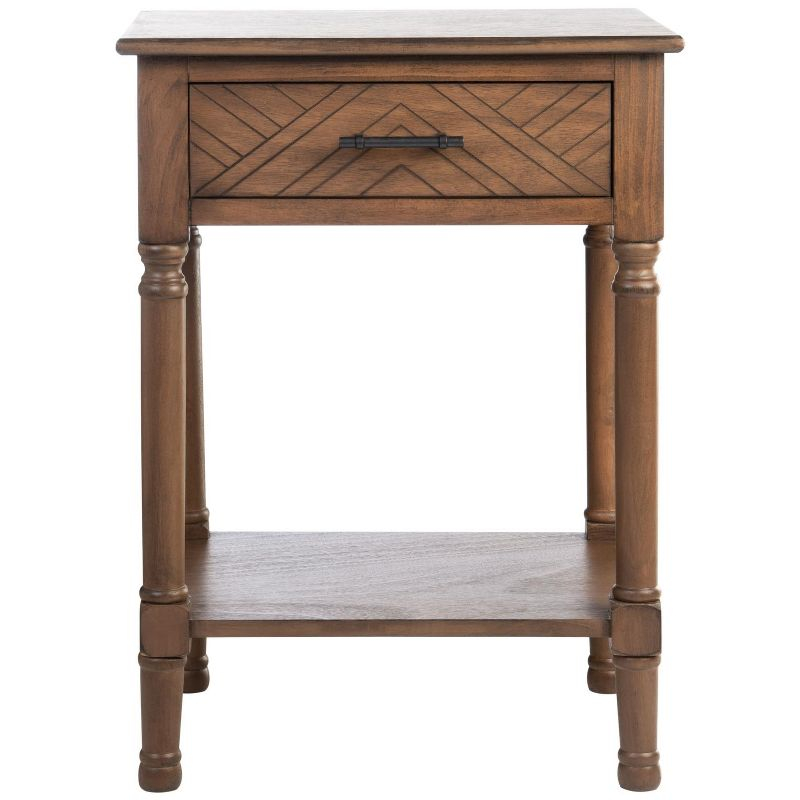 Peyton 1 Drawer Accent Table - Brown - Safavieh