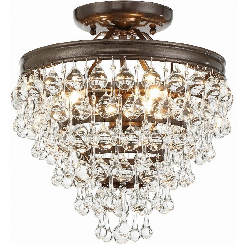 Crystorama Lighting Calypso 3 - Light Semi-Flush Mount in  Vibrant Bronze