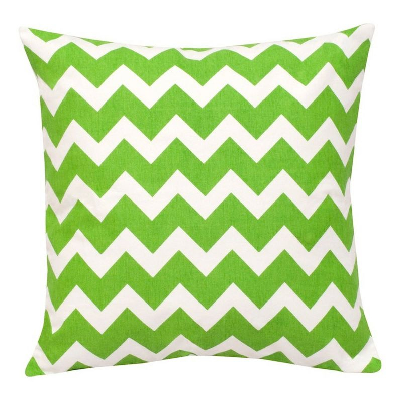 Kensington Garden 20"x20" Oversize Chevron Cotton Canvas Square Throw Pillow: Indoor, Zipper Closure, Removable Cover