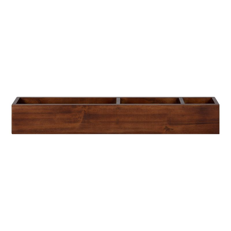 26" x 4" Hutton Wall Pocket Shelf Walnut Brown - Kate & Laurel All Things Decor: Wood Message Center, Corkboard, Office Organizer