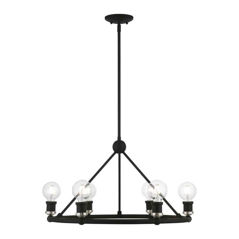 Livex Lighting Lansdale 6 - Light Chandelier in  Black/Brushed Nickel