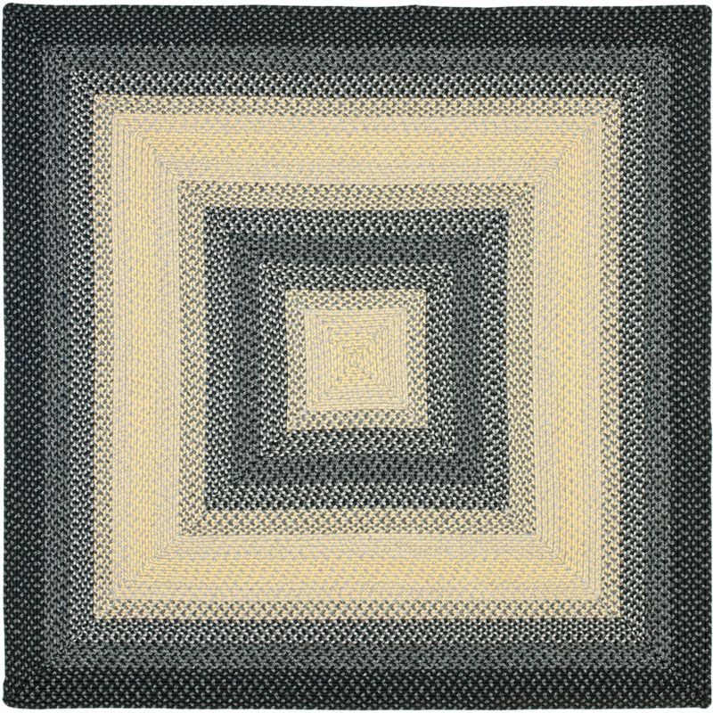 Braided BRD311 Hand Woven Area Rug - Black/Grey - 6'x6' - Safavieh.