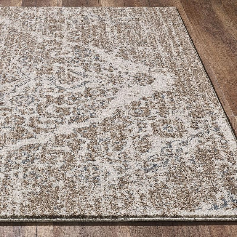 Luxe Weavers Victoria Collection Beige 5x7 Floral Area Rug