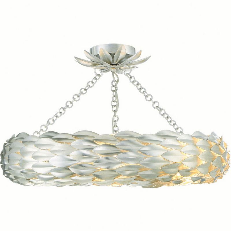 Crystorama Lighting Broche 6 - Light Flush Mount in  Antique Silver