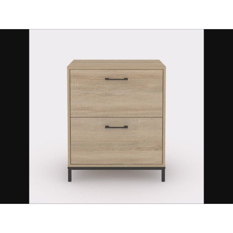 2 Drawer North Avenue Lateral File Cabinet Smoked Oak - Sauder