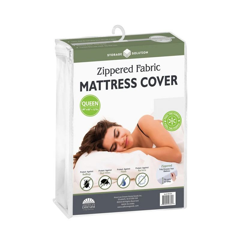 J&V TEXTILES Waterproof Bed Bug Proof Mattress Encasement Protector (Queen)