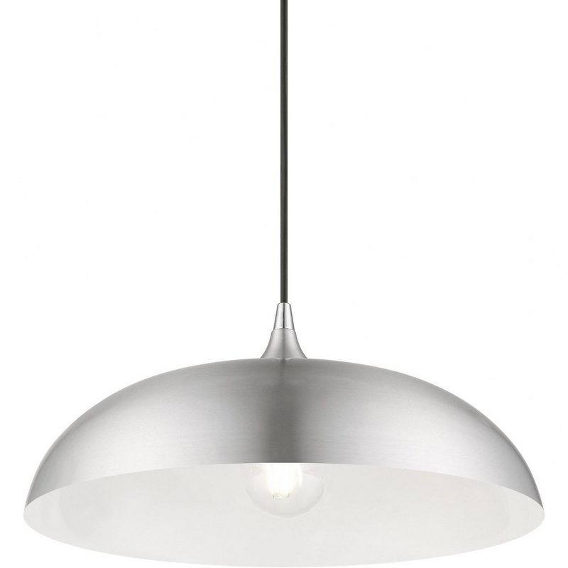 Livex Lighting Amador 1 - Light Pendant in  Brushed Aluminum/Polished Chrome