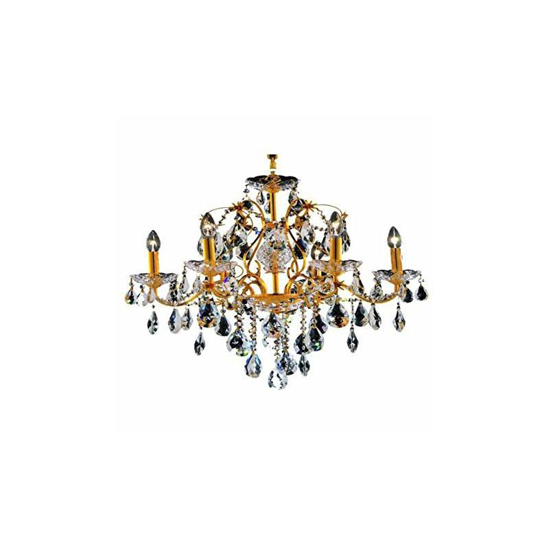 Elegant Lighting St. Francis 6-Light Gold Chandelier with Clear Royal Cut Crystal