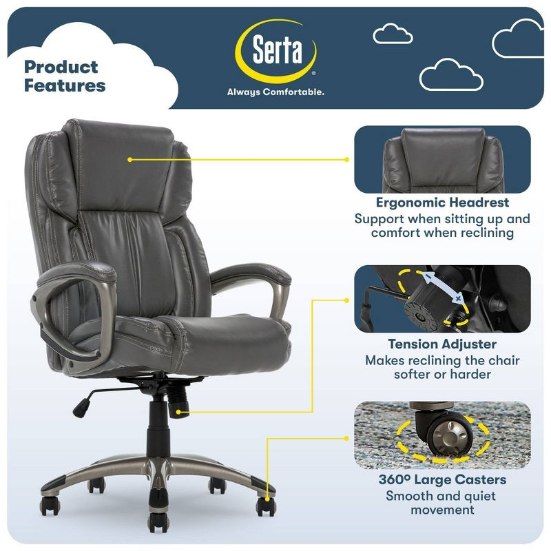 Works Executive Office Chair Harvard Gray - Serta