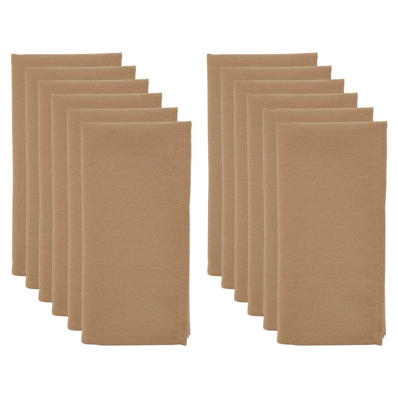 Saro Lifestyle Everyday Cloth Table Napkins (Set of 12), Cappucino, 20" x 20"